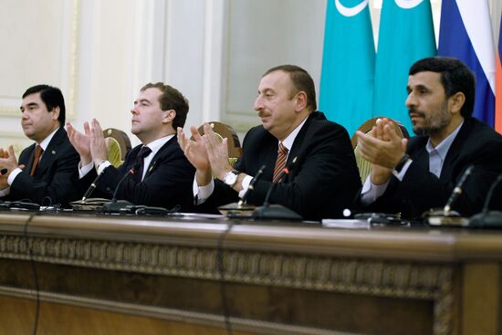 Dmitry Medvedev at Caspian states' summit in Baku