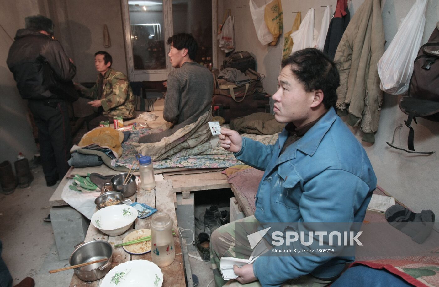 Document check on a construction site in Novosibirsk