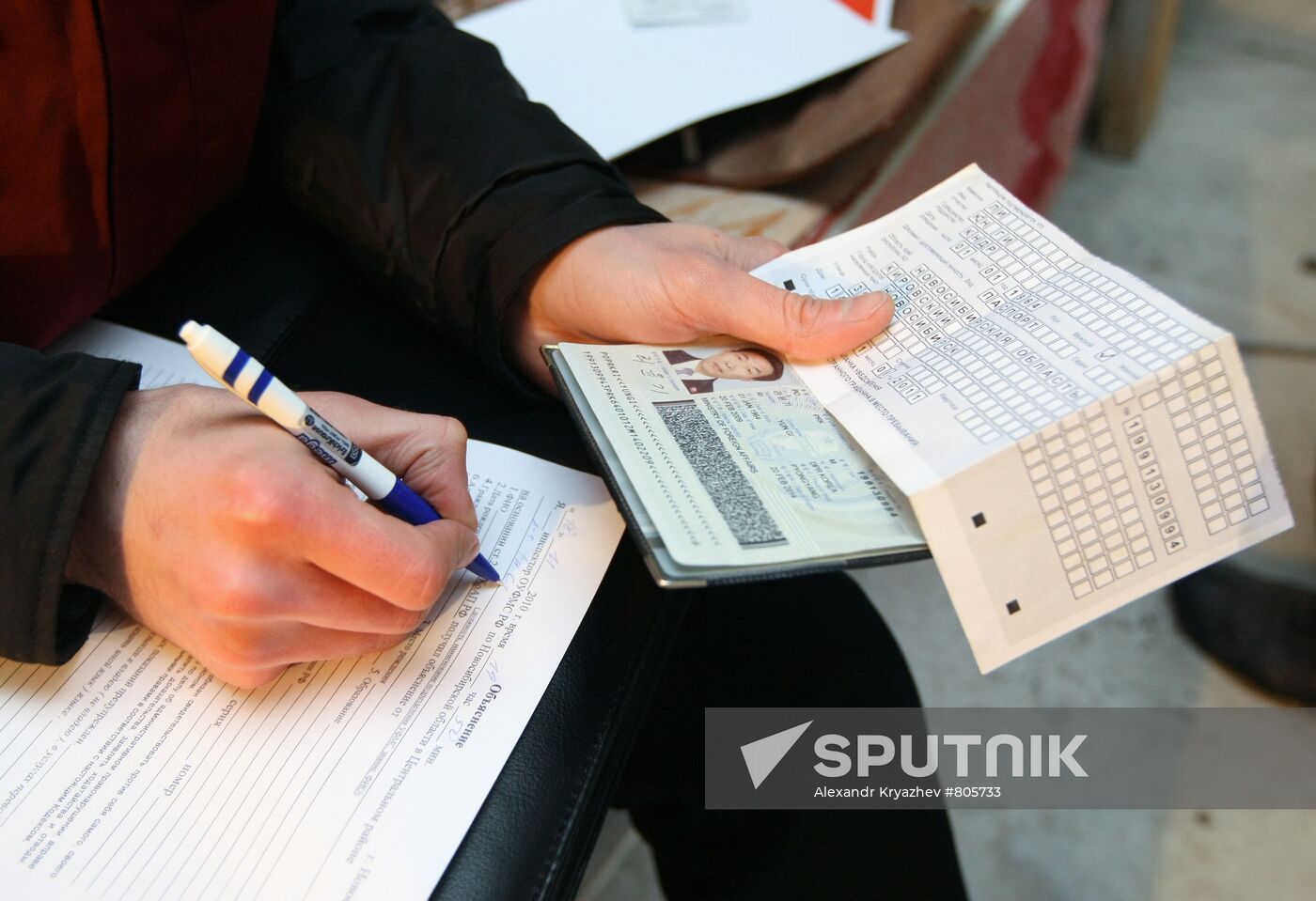 Document check on a construction site in Novosibirsk