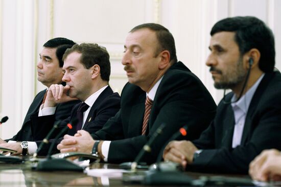 Dmitry Medvedev at Caspian states' summit in Baku