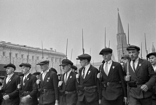 Participants in May Day parade