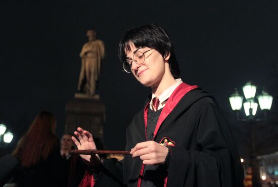 Boy dressed as Harry Potter