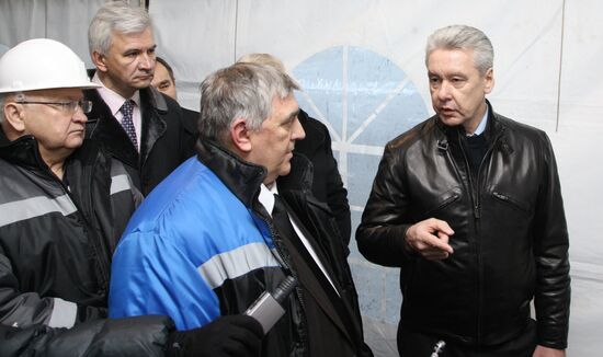 Sergei Sobyanin visits constructed metro station Novokosino