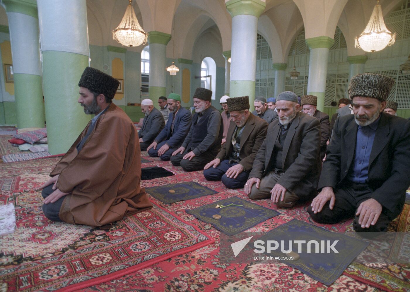 Prayer at a renovated mosque