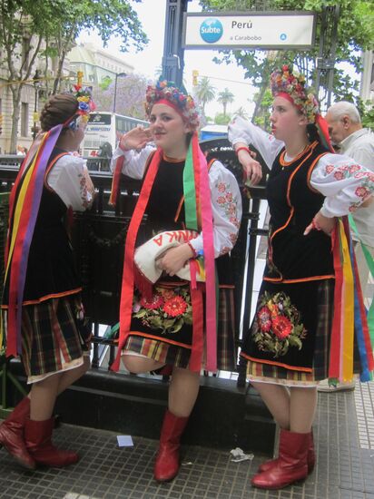 Participants in the festival of Russian culture in Buenos Aires