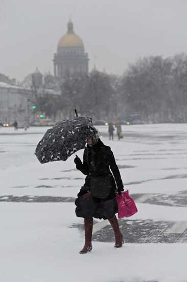 Snowfall in St.Petersburg
