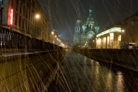 Snowstorm in St Petersburg