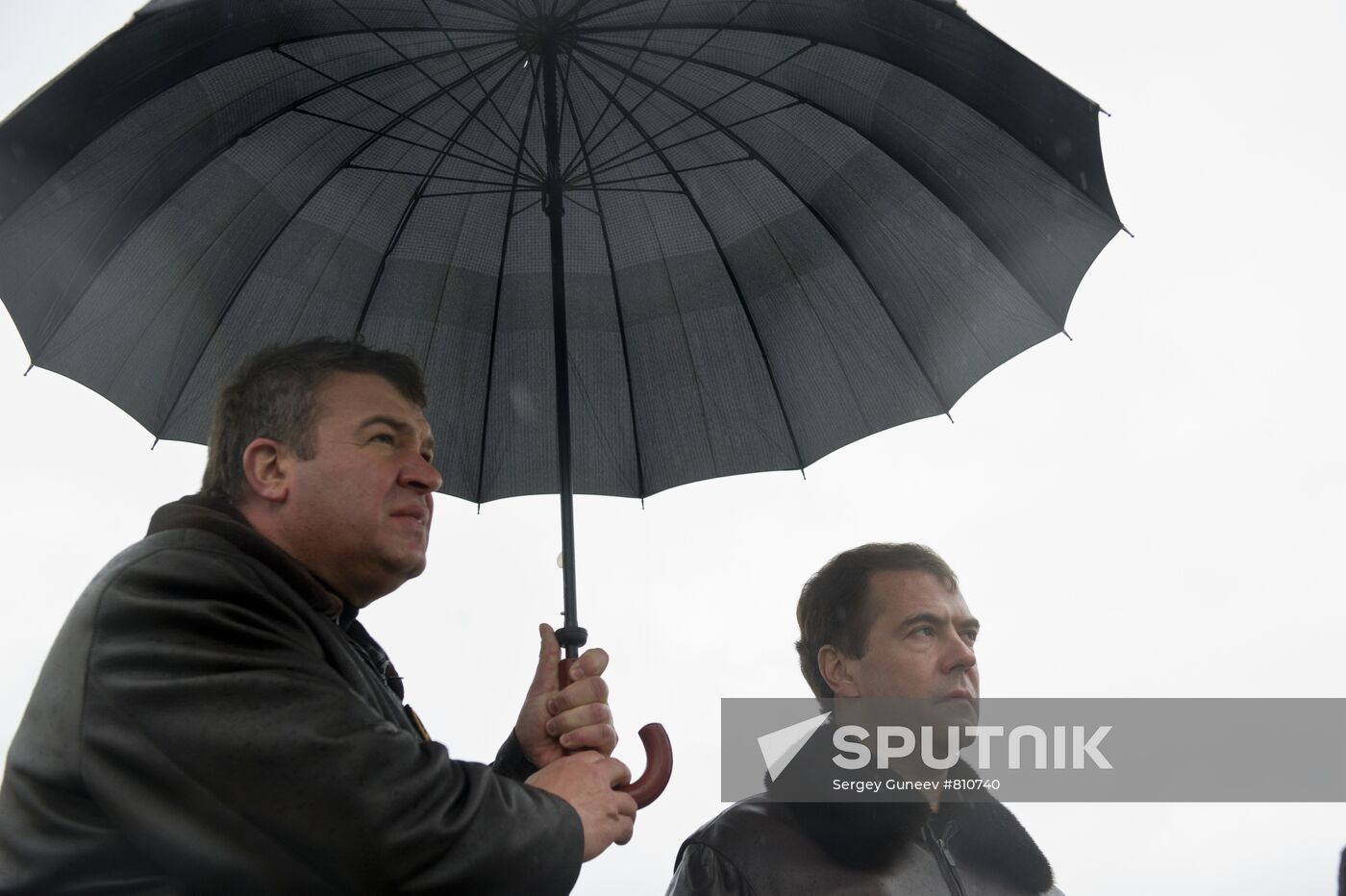 Dmitry Medvedev at military training ground