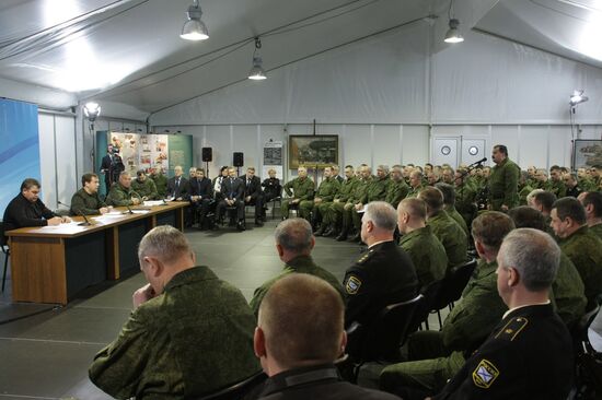 Dmitry Medvedev at Gorokhovetsky military training field