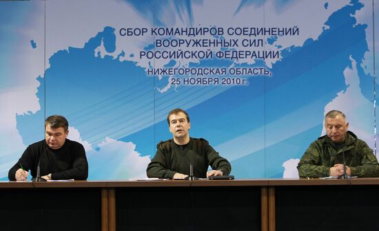 Dmitry Medvedev at Gorokhovetsky military training field