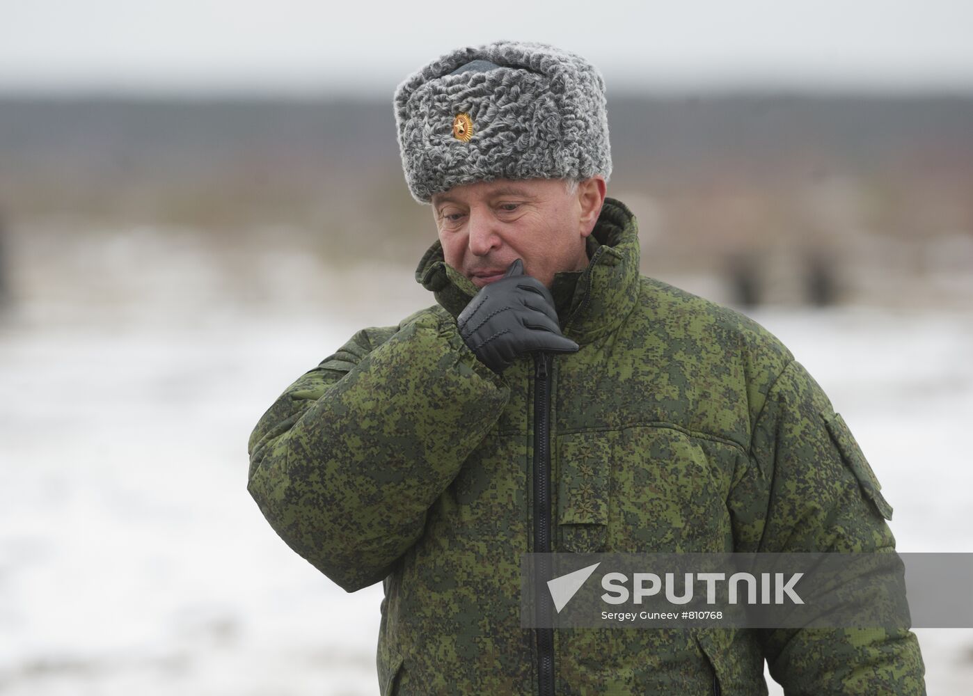 Dmitry Medvedev at Gorokhovetsky military training field