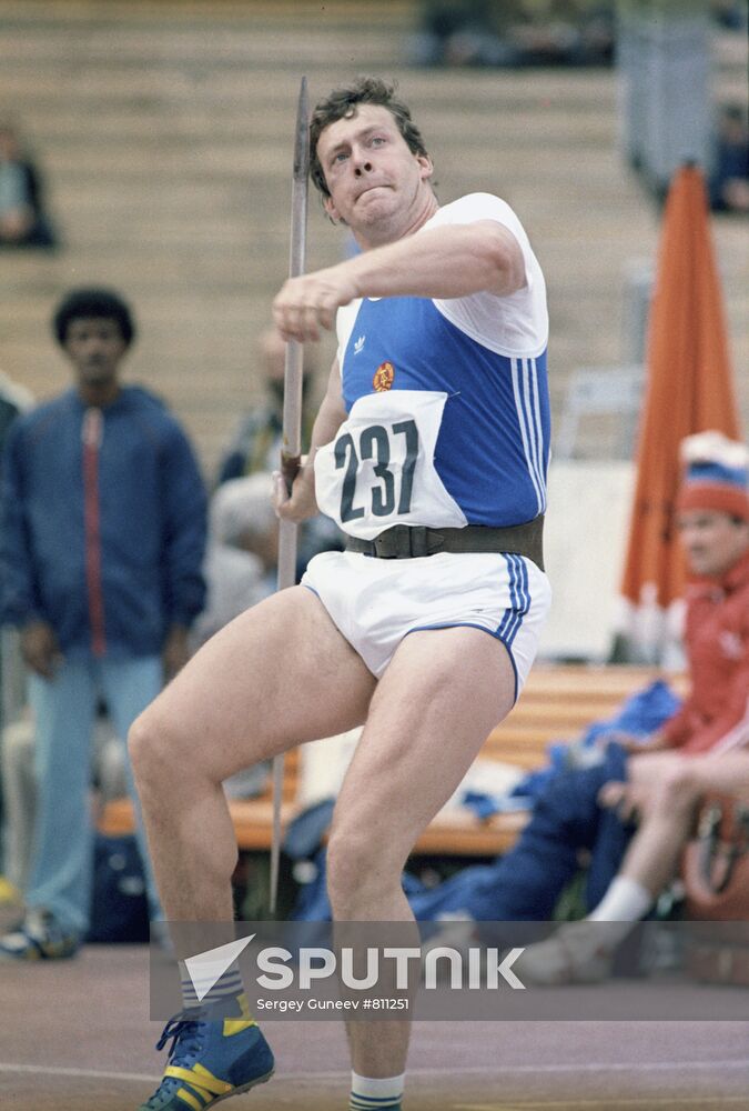 Javelin throw winner Uwe Hohn, GDR