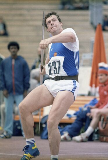 Javelin throw winner Uwe Hohn, GDR