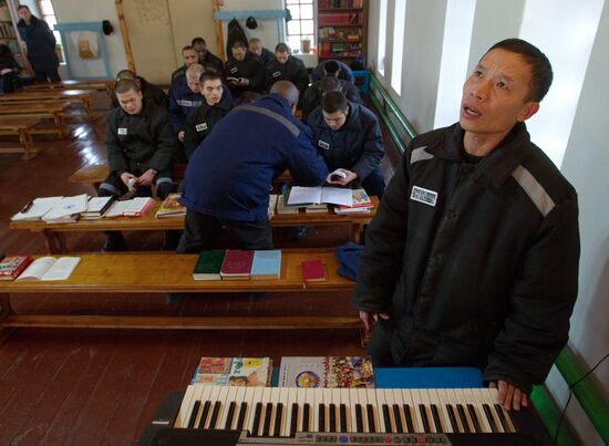Prisoners of penal colony-22 in catholic church of Holy family