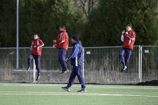 Russian national football team holds training