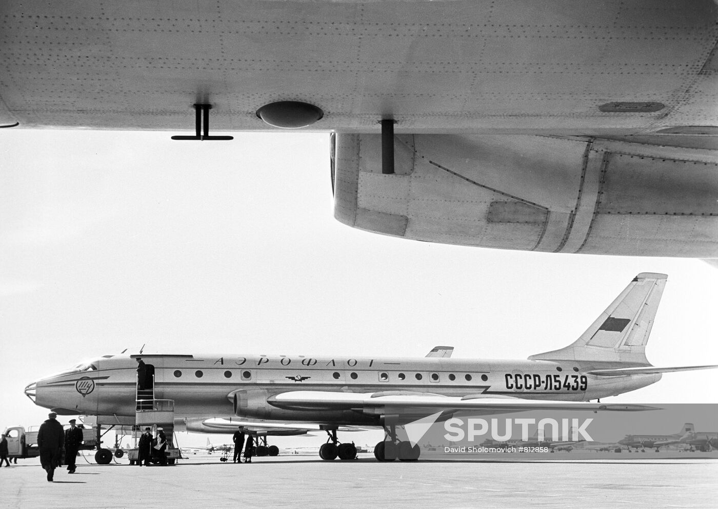 The Soviet-made Tupolev Tu-104 airliner