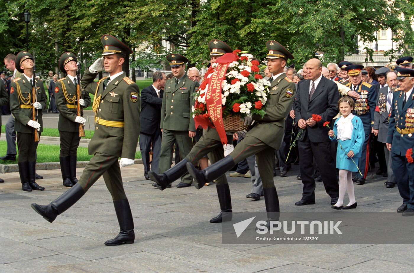 Participants in the first victory parade