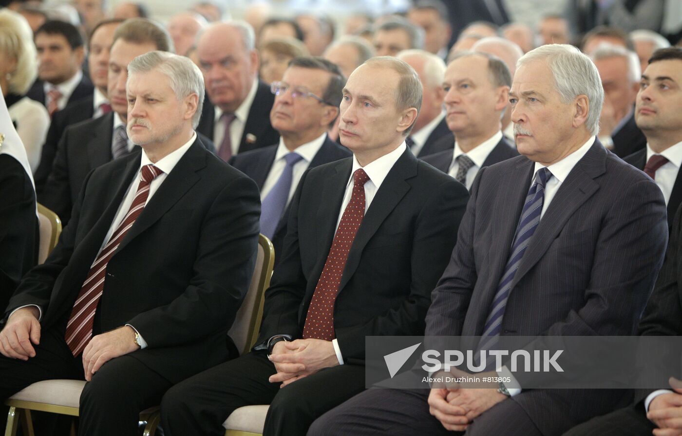 Vladimir Putin, Sergei Mironov and Boris Gryzlov