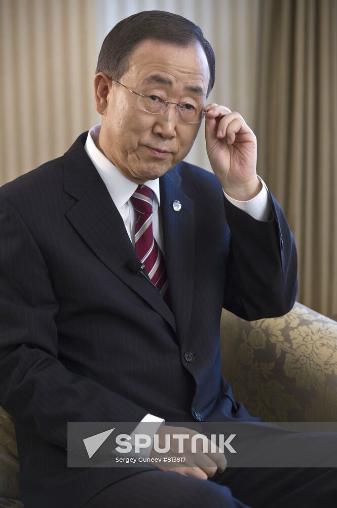 United Nations Secretary-General Ban Ki-moon gives interview