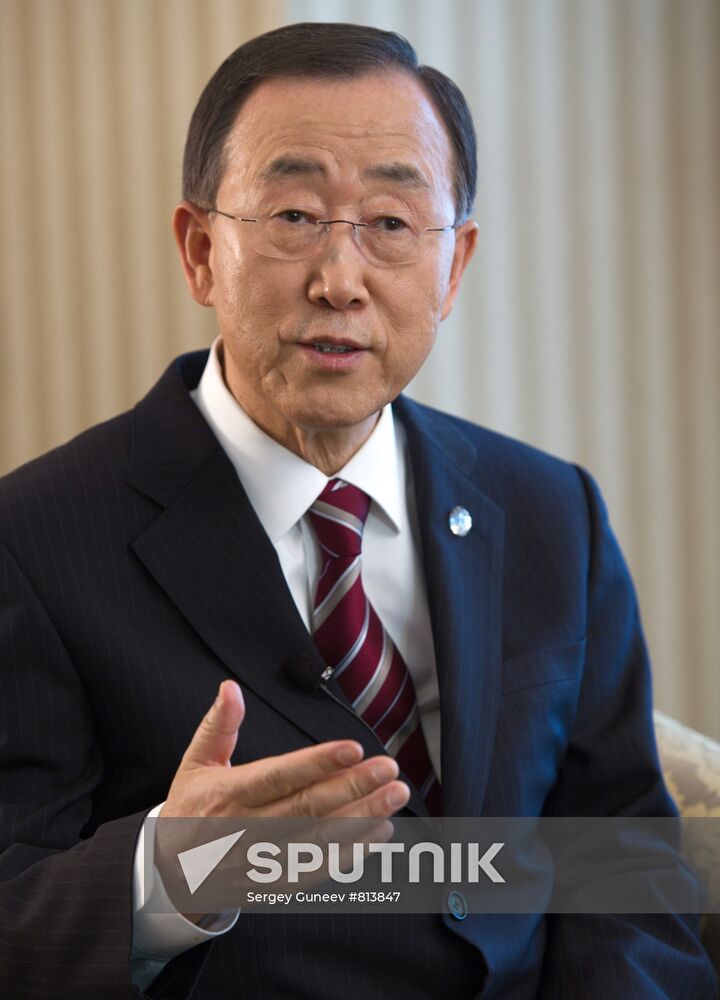 United Nations Secretary-General Ban Ki-moon gives interview