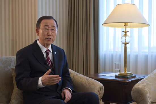 United Nations Secretary-General Ban Ki-moon gives interview