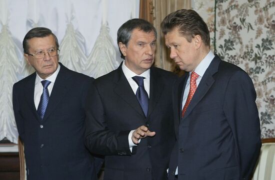 Viktor Zubkov, Alexei Miller and Igor Sechin