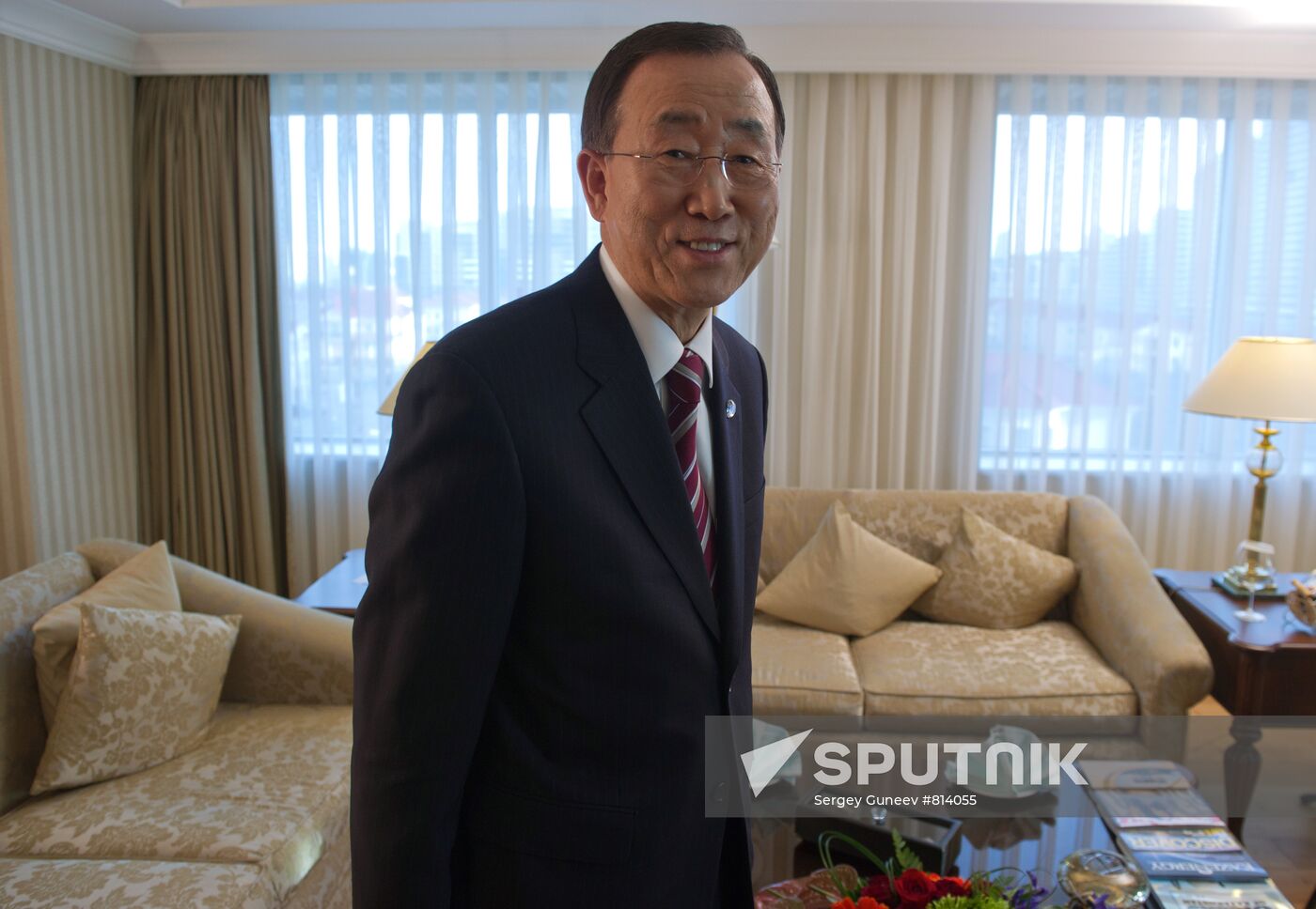 UN Secretary General Ban Ki-moon gives interview