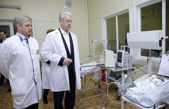 Moscow Mayor Sergei Sobyanin visits Moscow's hospital No. 67
