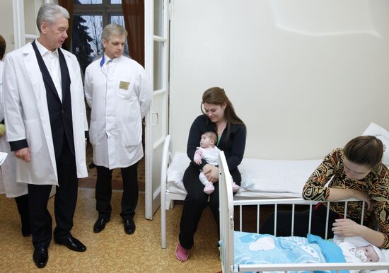 Moscow Mayor Sergei Sobyanin visits Moscow's hospital No. 67