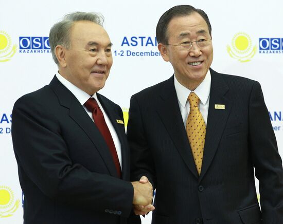 Nursultan Nazarbayev and Ban Ki-moon