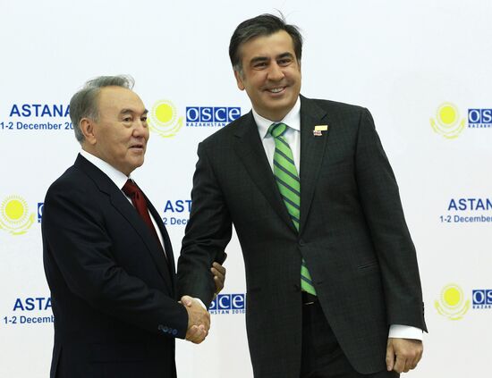 Nursultan Nazarbayev and Mikheil Saakashvili
