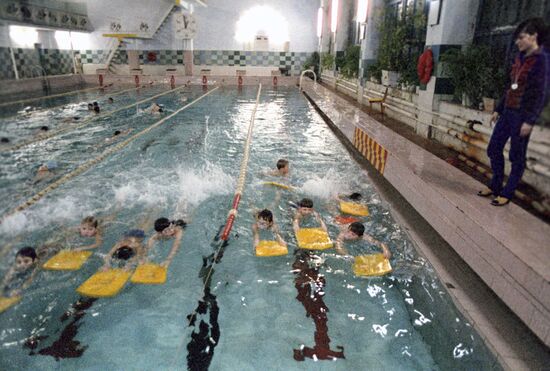 Swimming-pool in town of miners