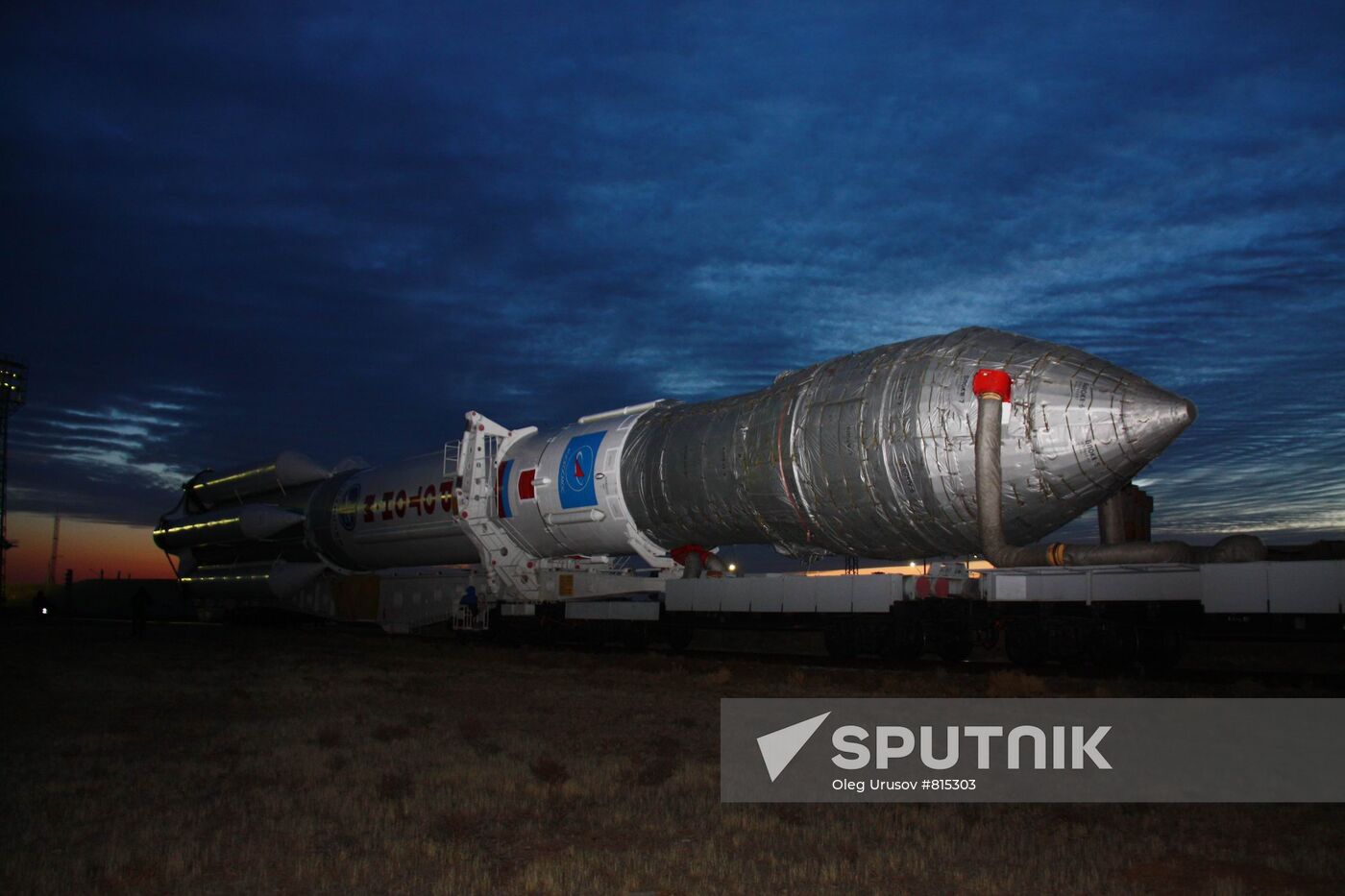 Proton M missile set for launch at Baikonur