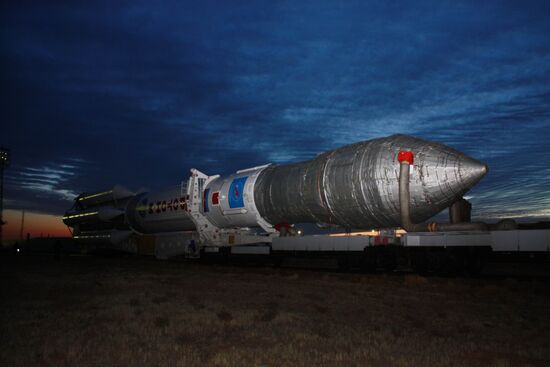 Proton M missile set for launch at Baikonur