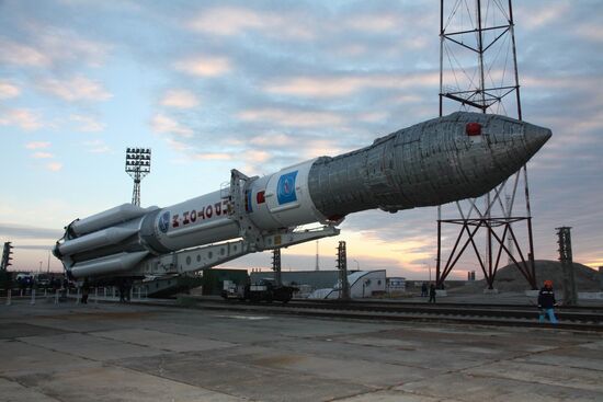 Proton M missile set for launch at Baikonur