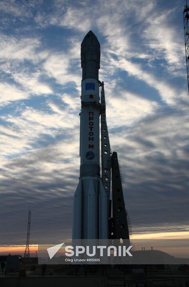 Proton M missile set for launch at Baikonur
