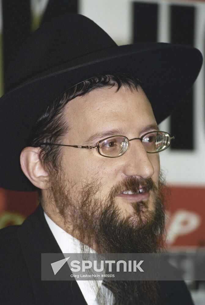 Chief Rabbi of Russia Berl Lazar at the news conference