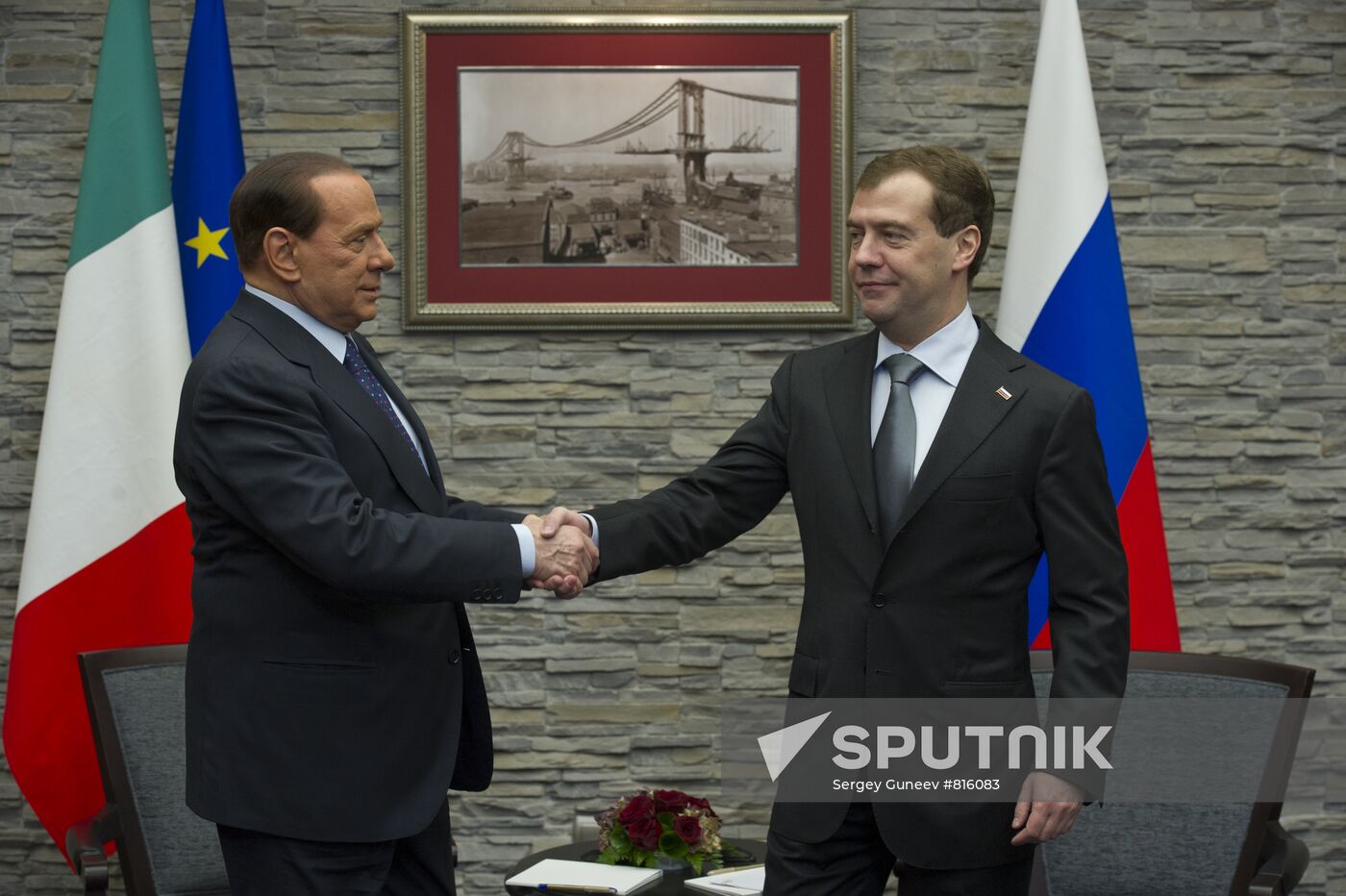 Medvedev, Berlusconi in Krasnaya Polyana