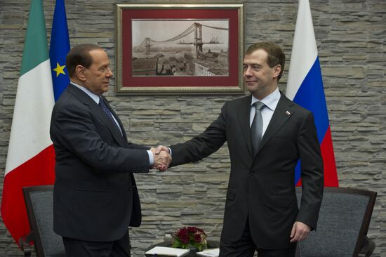 Medvedev, Berlusconi in Krasnaya Polyana