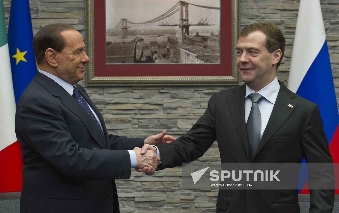 Medvedev, Berlusconi in Krasnaya Polyana