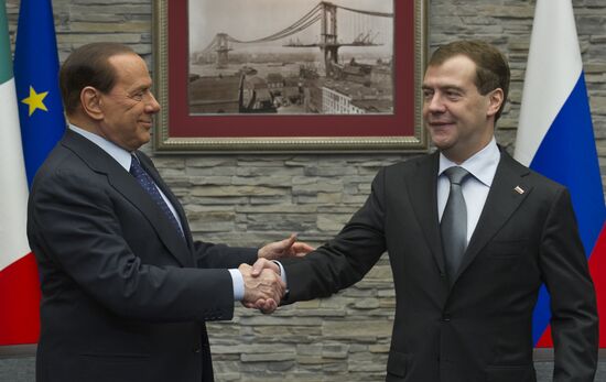 Medvedev, Berlusconi in Krasnaya Polyana