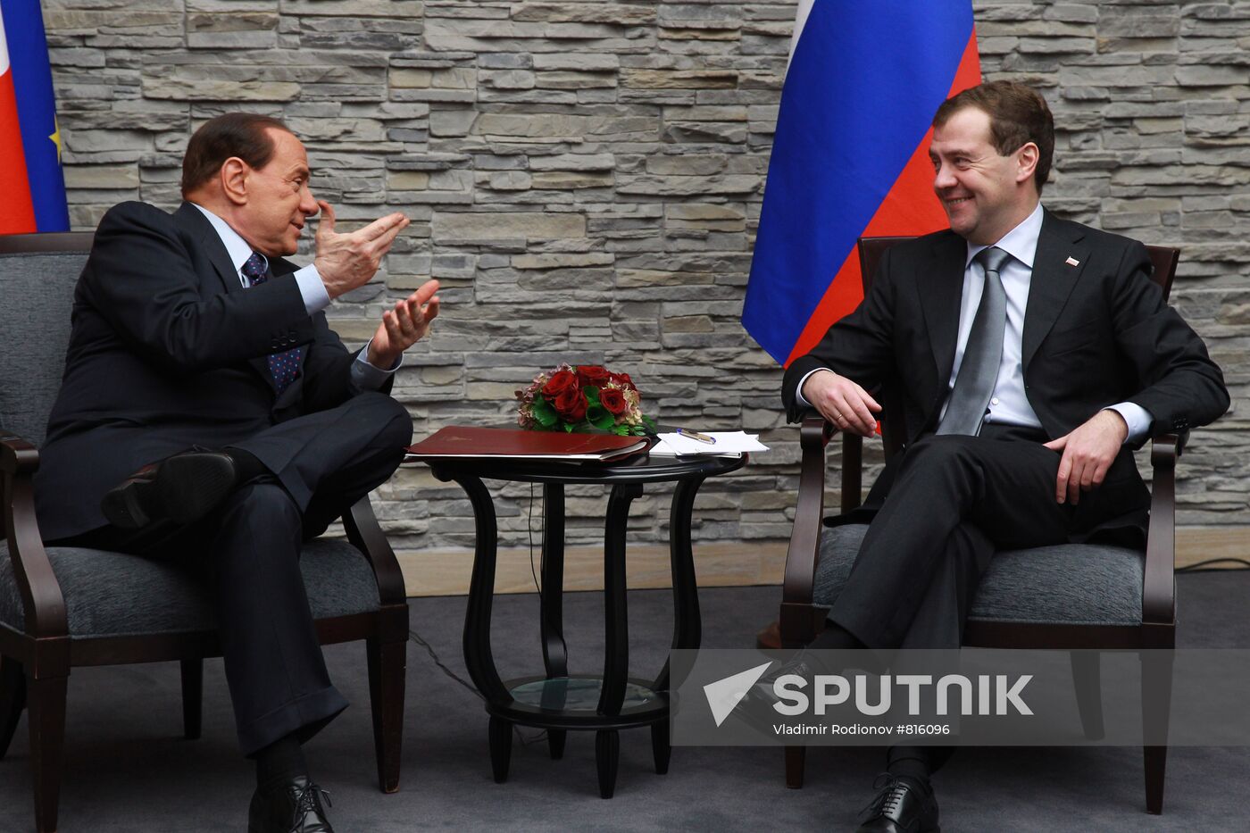 Medvedev, Berlusconi in Krasnaya Polyana