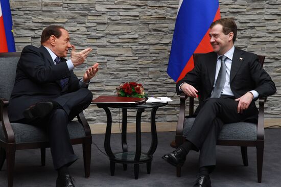 Medvedev, Berlusconi in Krasnaya Polyana