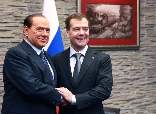 Medvedev, Berlusconi in Krasnaya Polyana