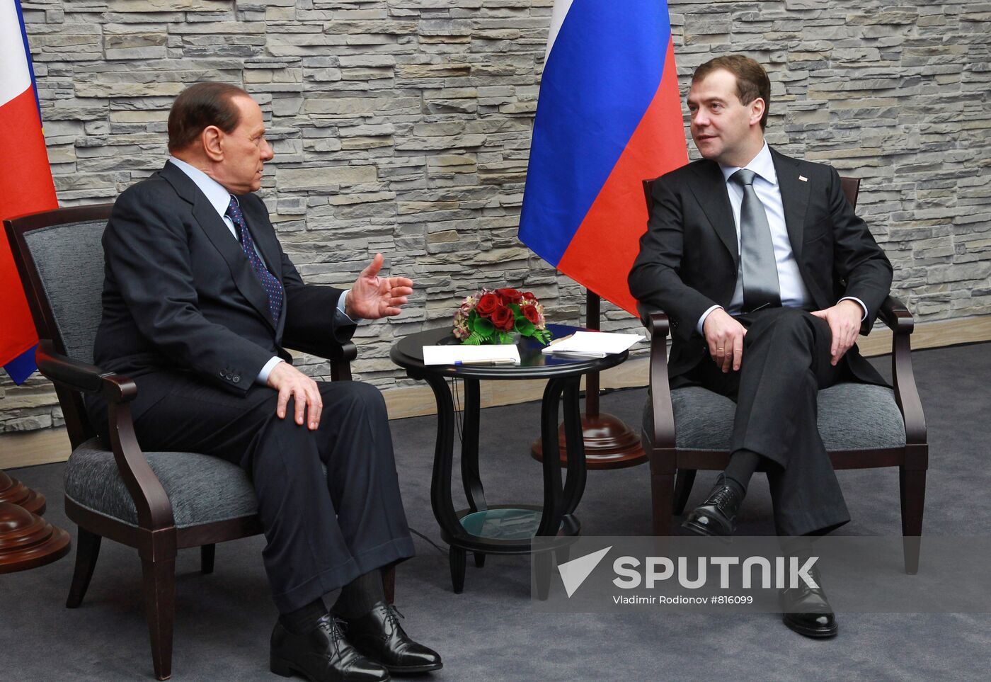 Medvedev, Berlusconi in Krasnaya Polyana