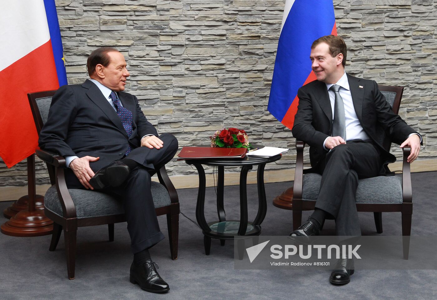 Medvedev, Berlusconi in Krasnaya Polyana