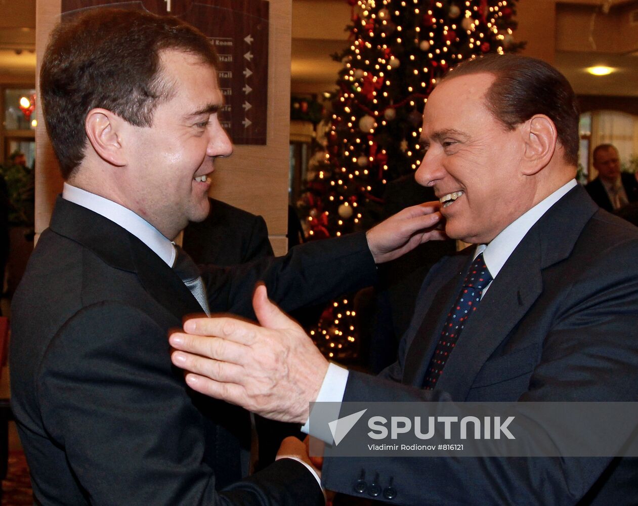 Medvedev, Berlusconi in Krasnaya Polyana