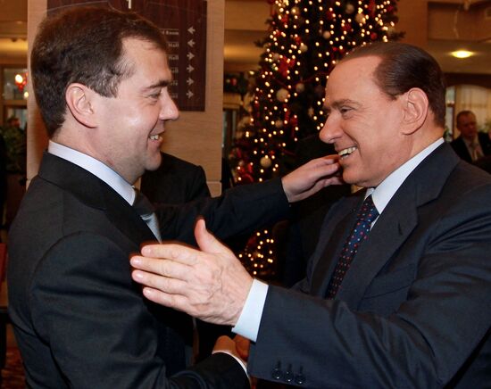 Medvedev, Berlusconi in Krasnaya Polyana