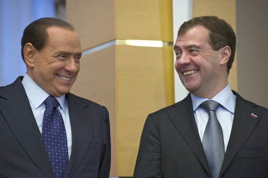 Dmitry Medvedev and Silvio Berlusconi meet in Sochi
