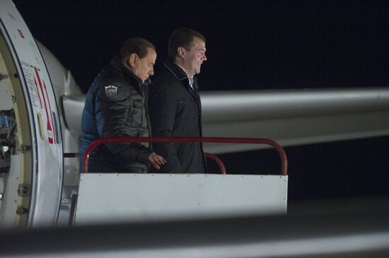 Dmitry Medvedev and Silvio Berlusconi